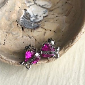 Juicy Couture magenta earrings (silver accent)